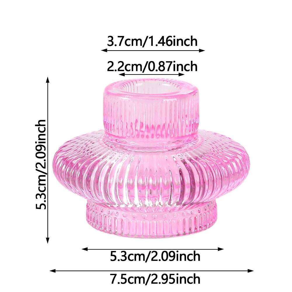 Colorful European Vertical Pattern Candle Holder Lantern Candlesticks Home Decor Wedding Party Table Centerpiece Decoration H260310