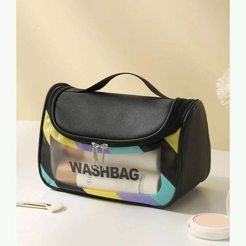 Storage Multi Functional Travel Outdoor Handheld Hanging Makeup PU Matte Visible Colorful Waterproof Toilet Bag XJ260310