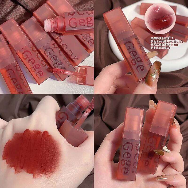Gege Bear Velvet Lip Glaze Soft Mist Matte Long-Lasting Non-Fading Lipstick for Autumn And Winter Z260310