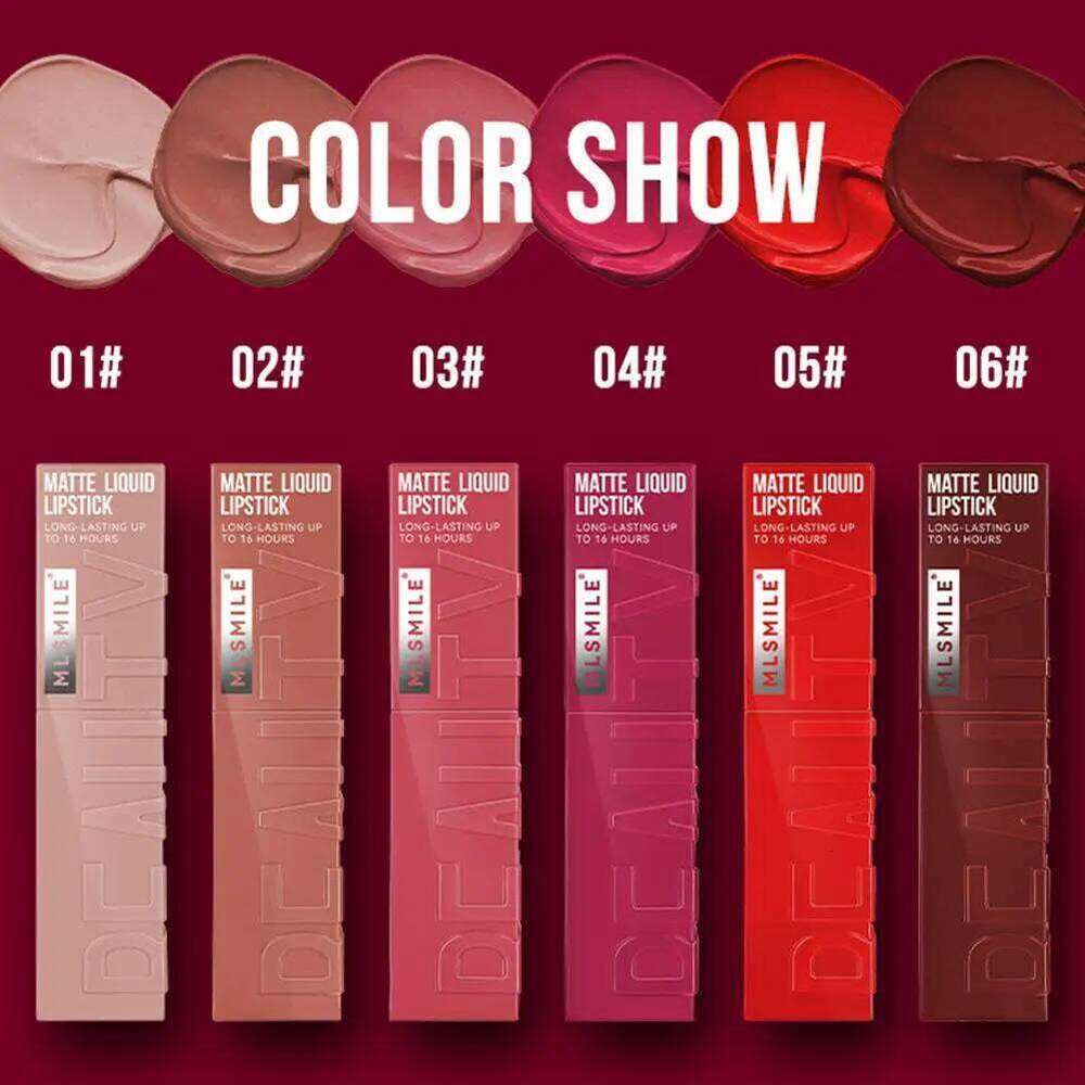 6 Colors Sexy Matte Nude Liquid Lipsticks Non-stick Cup Long Lasting Velvet Gloss Square Tube Tint Waterproof Lip Makeup Z260310