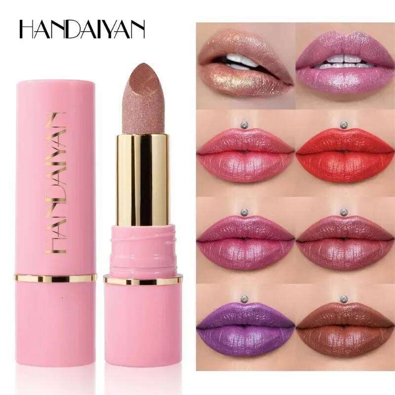 8 Colors Diamond Shimmer Purple Metallic Glitter Pearlescent Lip Tint Long Lasting Waterproof Lipstick Makeup Cosmetics Z260310
