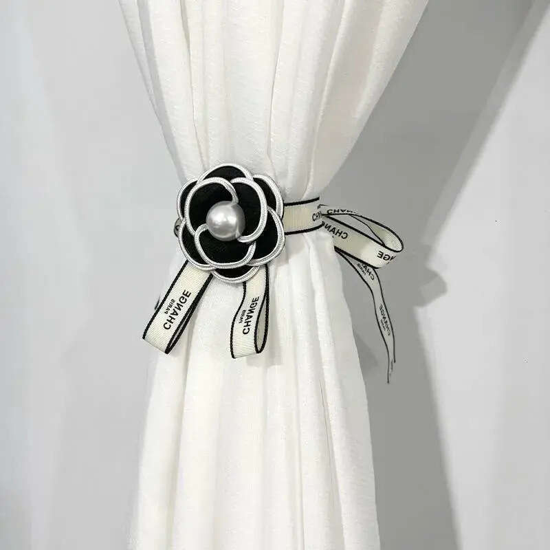 Camellia Flower Small Fragrance Style Tiebacks Simple Sheer Curtain Binding Bands Drawstring Storage Buckle Decorative Accessories