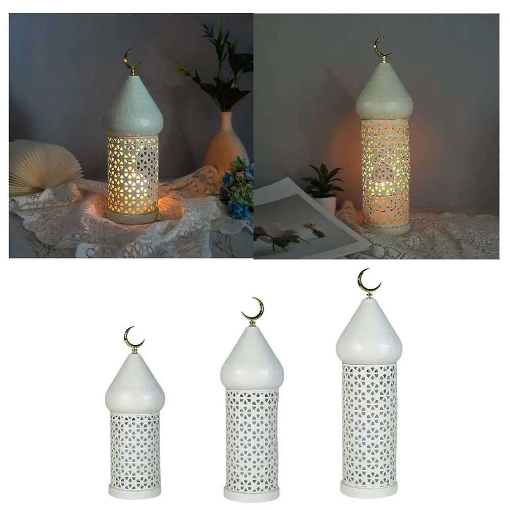 Decorative Candle Holder Ramadan Decoration Metal for Living Room Shelf Desk H260310