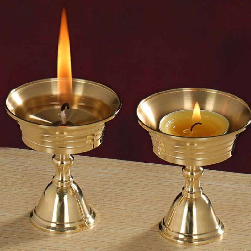 1PC Holders Butter Holder Long Lamp Candlestick Put Candle Copper Cup Home Decor H260310