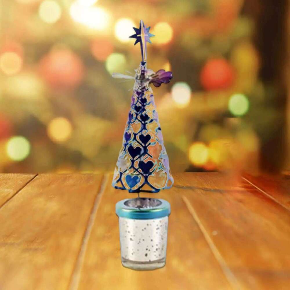 Metal Tealight Holder Spinner Rotating Turning Candle Stick H260310