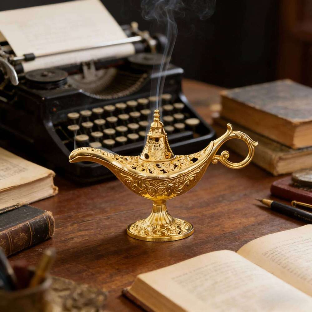 Aladdin Genie Lamp Burner Made of Alloy Material Ideal for Tea Ceremony Decoration and Incense Use H260310