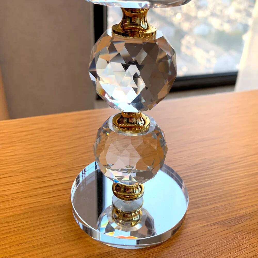 Crystal Candle Holder Glass Candlesticks Feng Shui Bowl Buddhism Ornament Romantic For Wedding Home Bar Dinner Party Table Decor H260310