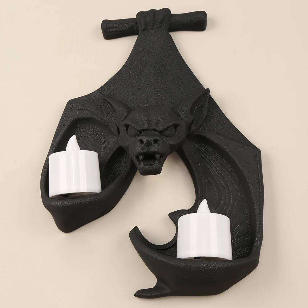 Cross-Border Bat-Shaped Wall-Mounted Double Candelabra For Dark Gothic-Style Wall Decoration Scenario H260310