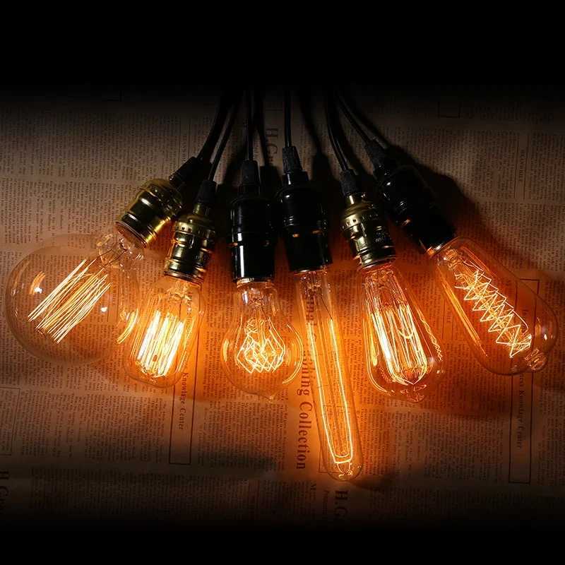 1-4Pcs Edison Bulb E27 220V 40W Retro Vintage Edison Lamp ST64 G80 G95 Incandescent Light Bulb Home Decor Filament Light Bulb H260310