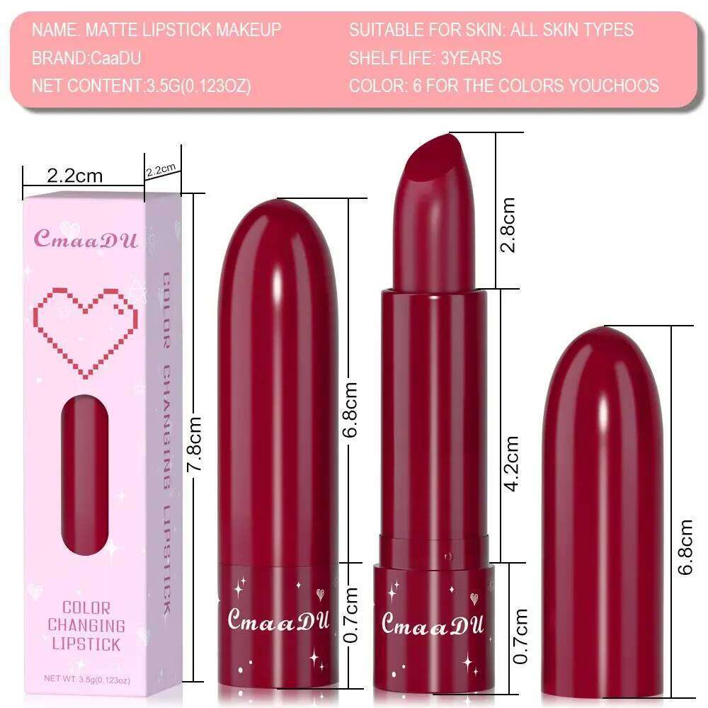 6 Piece Color Changing Lipstick Collection Fruit Flavored Tint Long Lasting Moisturizing Daily Lip Balm Z260310