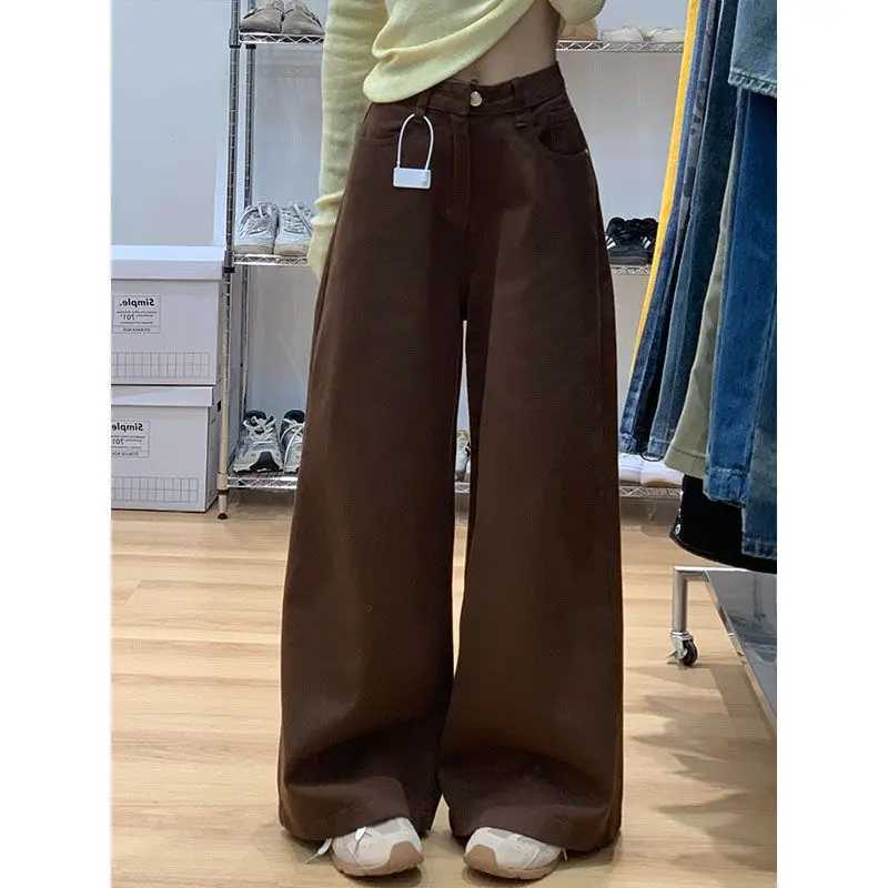 Stylish American Vintage High Waist Jeans Women Fashion New Comfortable Draping Straight Leg Floor Length Versatile Denim Pants M260310