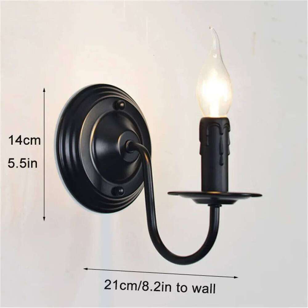 Black Industrial Sconces,Retro Simple Wall Lamp Home Decor Candle Holder for Bedroom, Dining Room, Living Room H260310