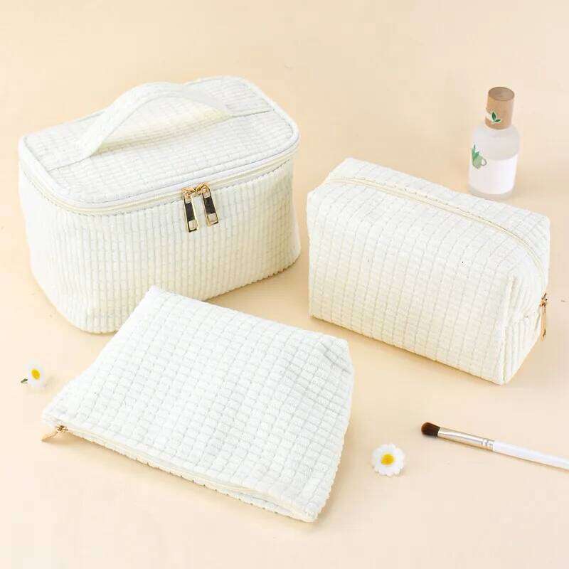 New corduroy high-value minimalist makeup large capacity handheld toiletry bag, travel storage bag MS03 XJ260310