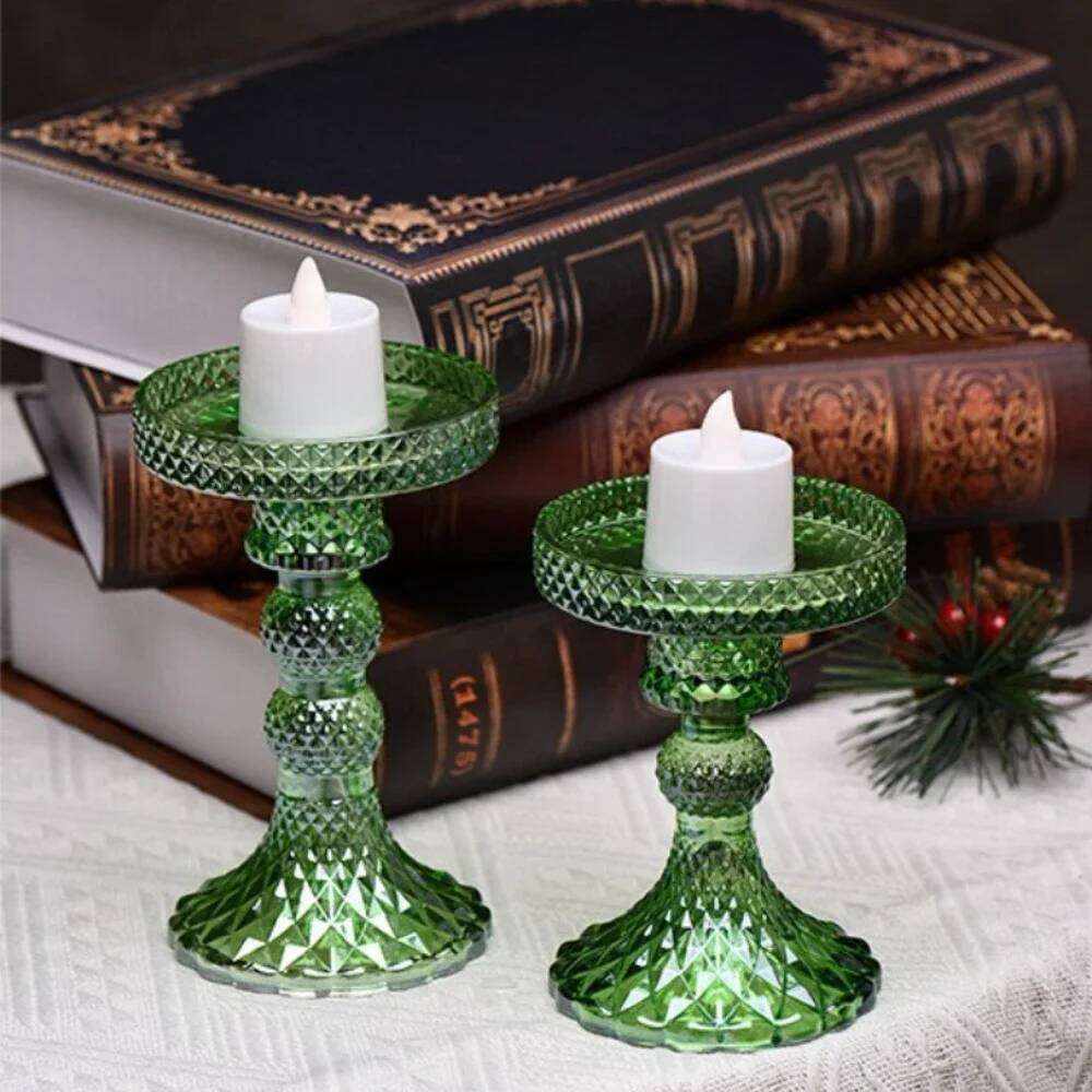Creative High Footed Glass Candlestick Dining Wine Cabinet Decor Candle Stand Centerpiece for Table Wedding Dinning Party H260310