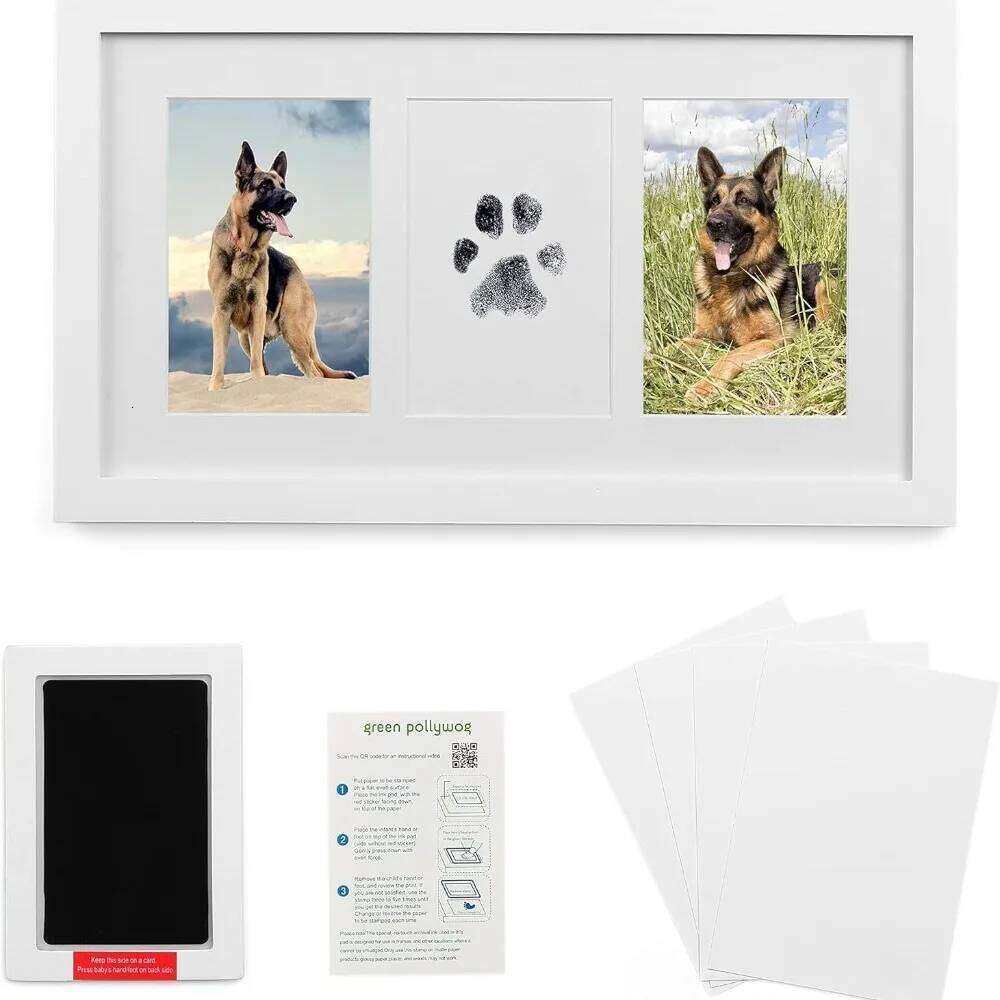 Pet Baby Growth Memorial Photo Cat Dog 100 Days Full Month First Birthday Hand Footprint Keepsake Tabletop Frame H260310 - view 3