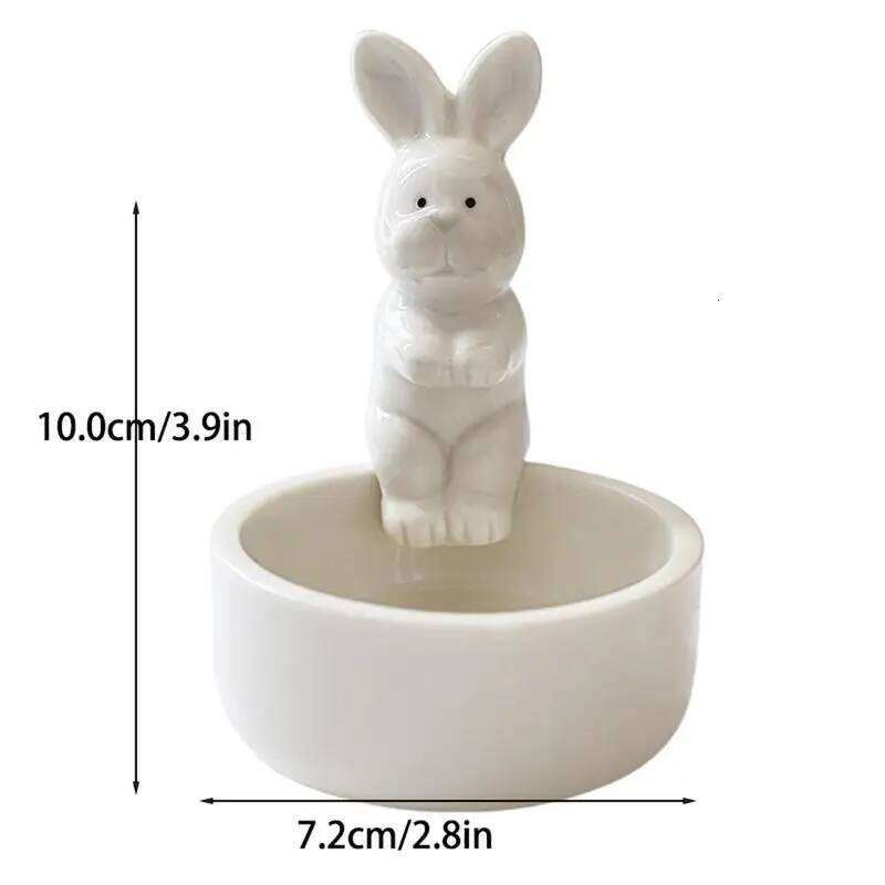 Warming Bunny Ceramic Cartoon Hands Its Paws Cute Holder Small Tea Light Candle Holders Scented H260310