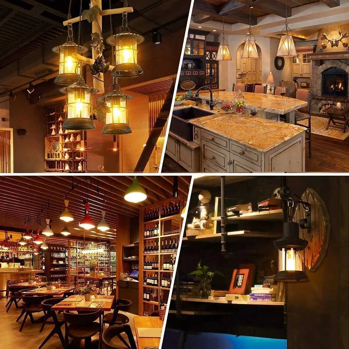 G45G 4W Dimmable LED Globe Light Bulb Mini Amber Glass Edison E27 2700K Vintage Led Filament Bulb For Chandelier String Lighting H260310