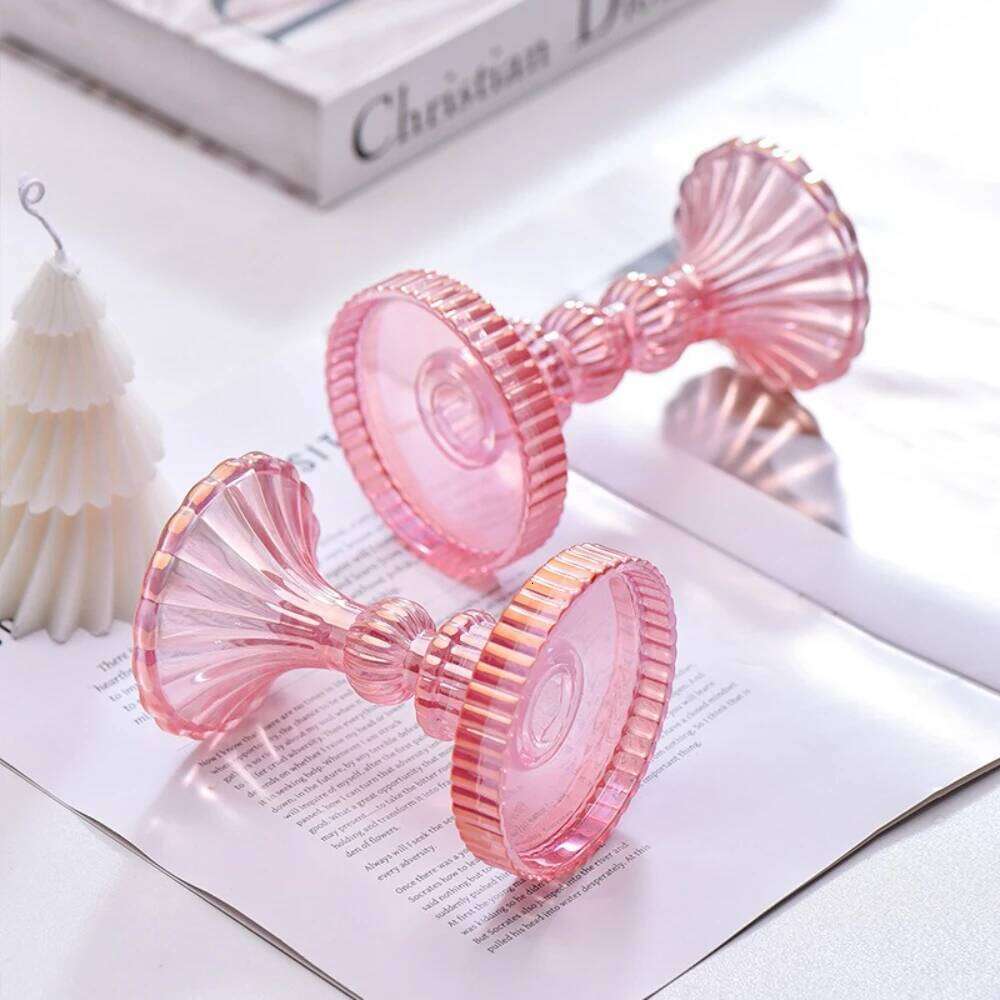 Creative High Footed Glass Candlestick Dining Wine Cabinet Decor Candle Stand Centerpiece for Table Wedding Dinning Party H260310