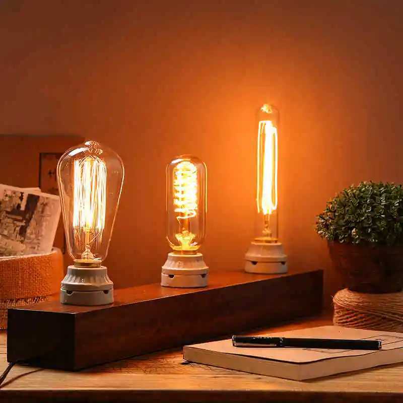 Retro Edison Bulb E27 220V 110V 40W ST64 G80 G95 T10 T45 Dimmable Ampoule Vintage Light Bulb Filament Incandescent Edison Lamp H260310