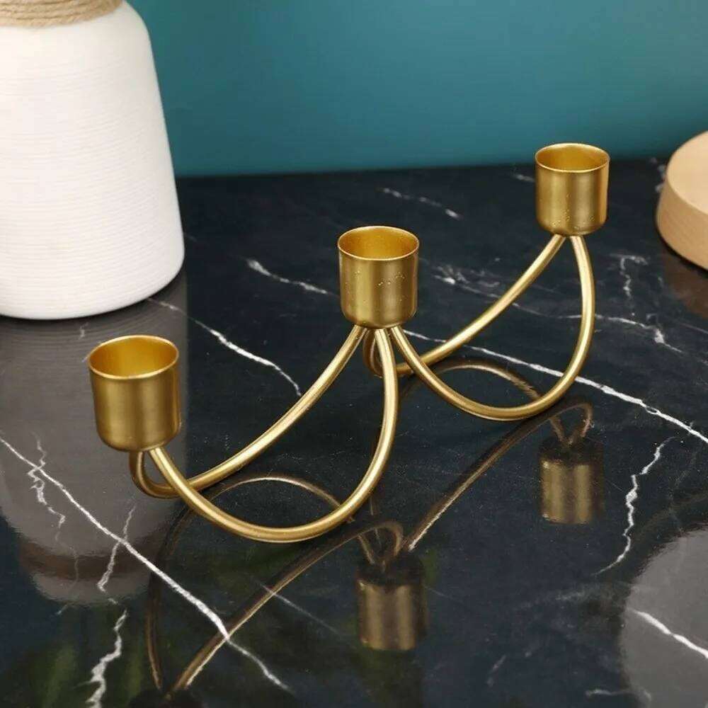 New Vintage Three Head Candlestick Minimalist Metal Stand Candle Holder Wedding H260310