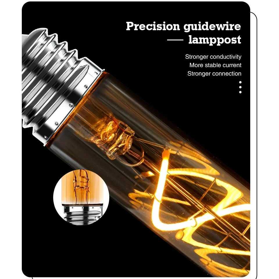 2Pcs LED Edison Light Bulb E14 E27 4W 220V Retro Filament Bulb C35 ST64 G80 G95 G125 Warm Yellow Living Room and Bedroom Light H260310