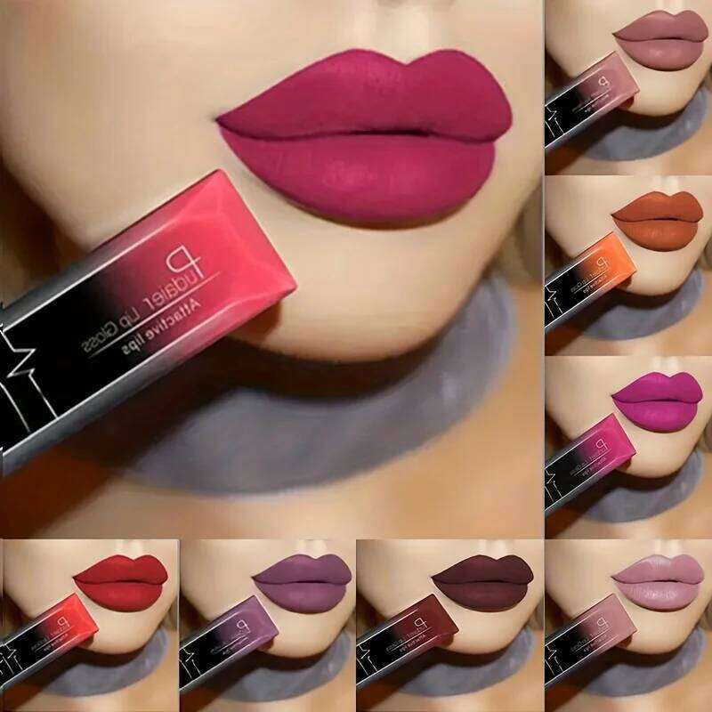 Velvet Matte Liquid Lipstick Waterproof 17 Long Lasting Colors Non Stick Cup Kissproof Smooth Soft Lip Makeup for Girls Z260310