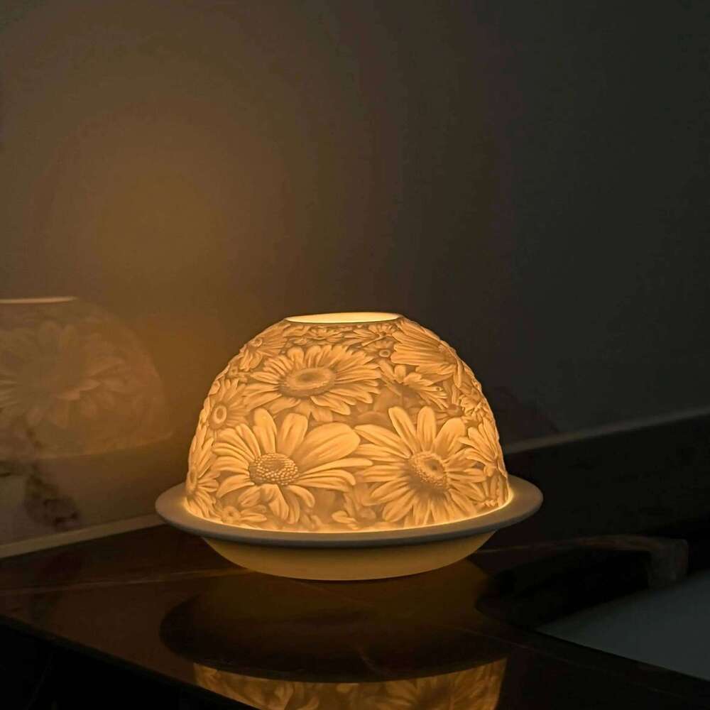 New Beautiful 3D Flowers Porcelain Candle Holder Room Table Decoration & Accessories Home Christmas Wedding Gifts H260310