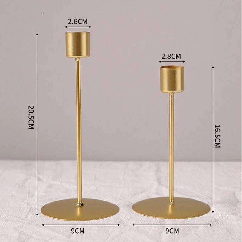 1 Piece Simple Iron Candlestick Candlelight Dinner Table Decoration H260310
