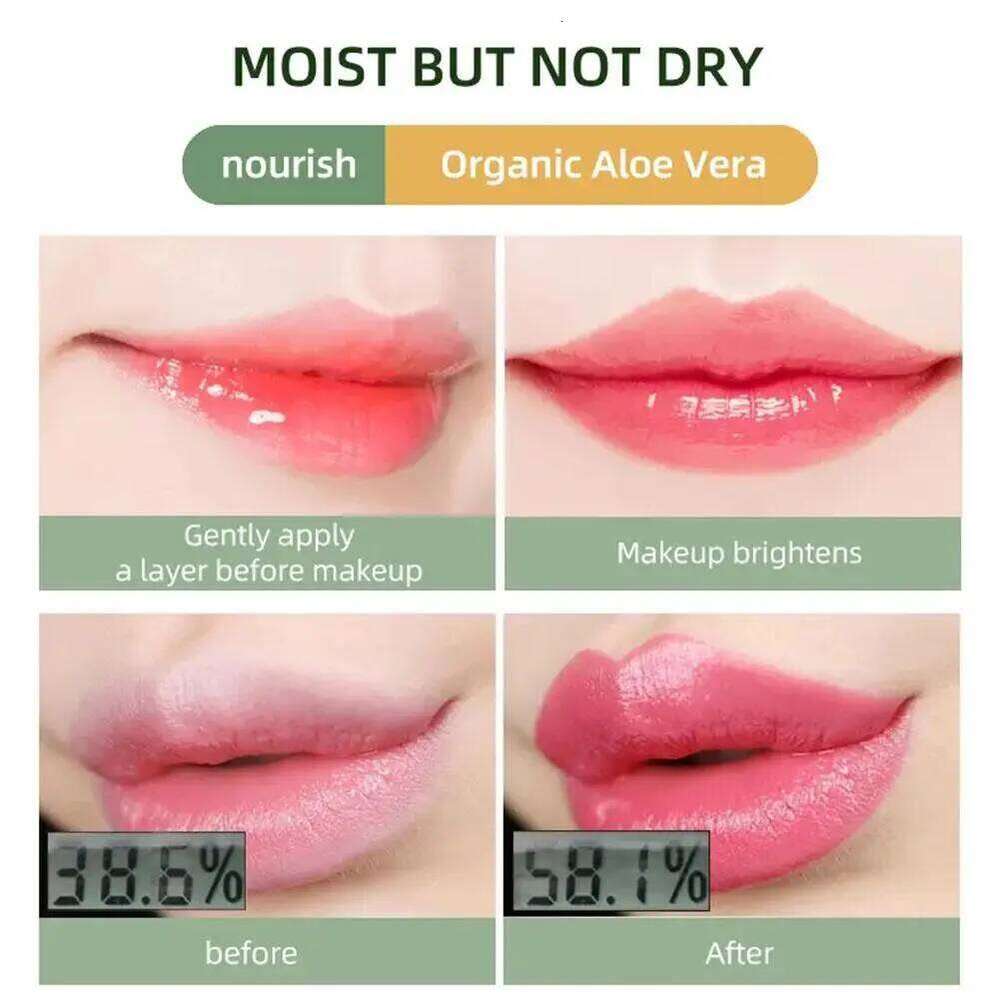 Moisturizing Aloe Vera Color-Changing Lipstick Temperature-Activated, Balm for Nourishing, Anti-Drying, Exfoliating Lip Care Z260310