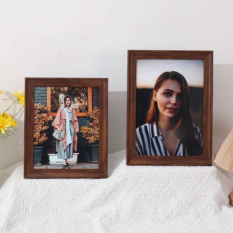 1pc deep walnut color plastic Nordic retro personality small table 4 "5" 6 "7" 8 10 "A4 photo frame H260310 - view 6