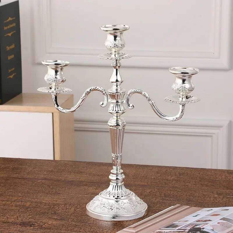 3 5 Arms Alloy Candle Holder Wedding Restaurant Hotel Centerpieces Practical Candlestick for Home Candlelight Decoration H260310