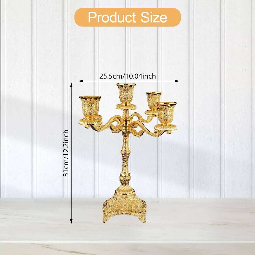 Luxury Decorative Candle Holder Five Arm Alloy Candlesticks Candelabrum Centerpiece for Home Decoration and Wedding Table H260310