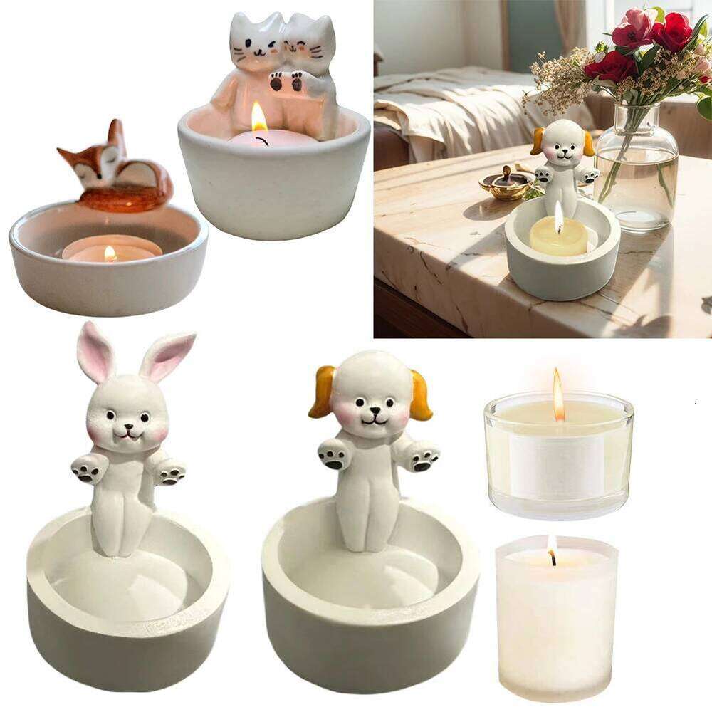 Cat/Dog/Rabbit/Fox Candle Warming Paws Aromatherapy Cute Scented Light Holder Cartoon for Animal Lovers H260310