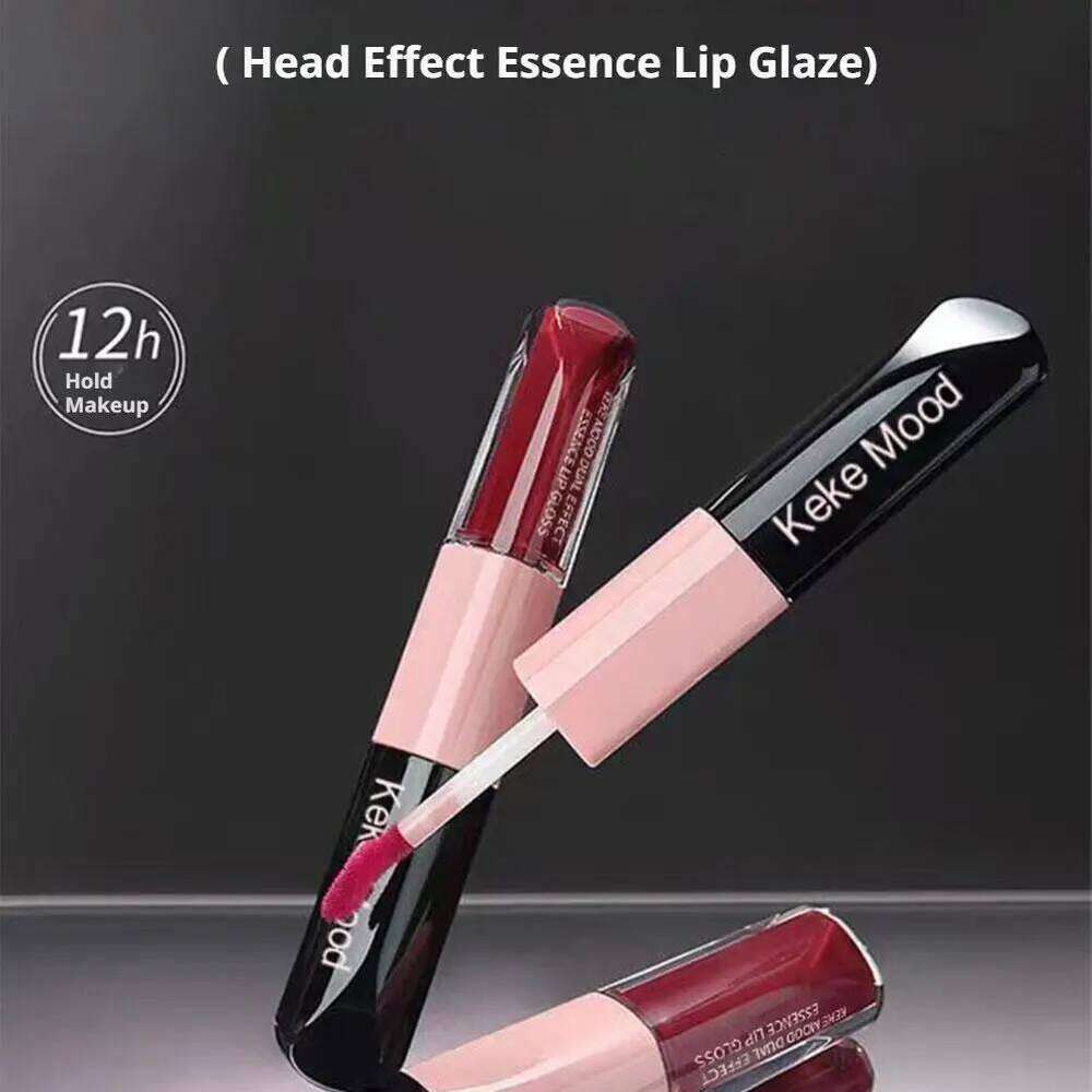 KeKeMood Double-Head Gloss Glaze - Velvet Matte & Mirror Water Light, Long-Lasting Waterproof Non-Stick Cup Lip Makeup Z260310