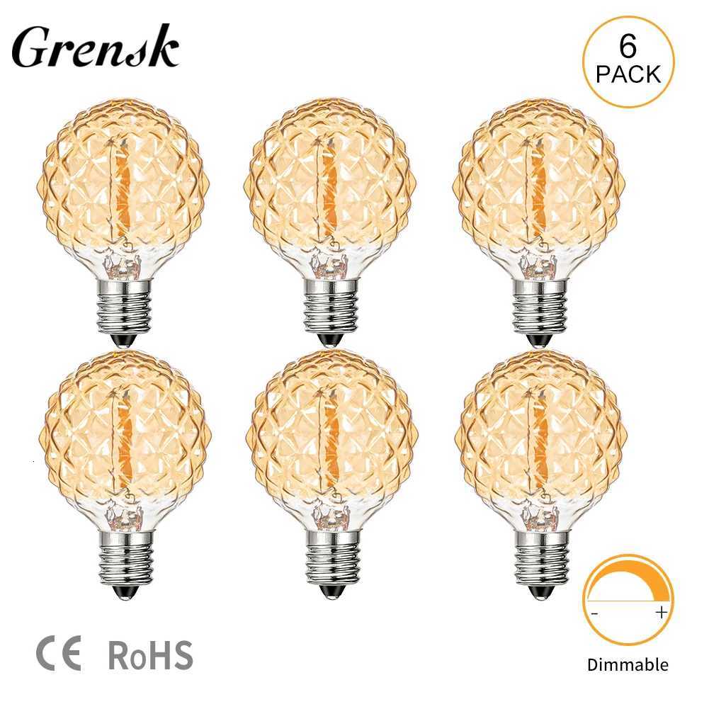 G40 Led Replacement Bulb 1W E12 Base Globe Edison Lamp 2200K Ice Diamond Amber Glass Golll Vintage Light Bulb For String Ligh H260310