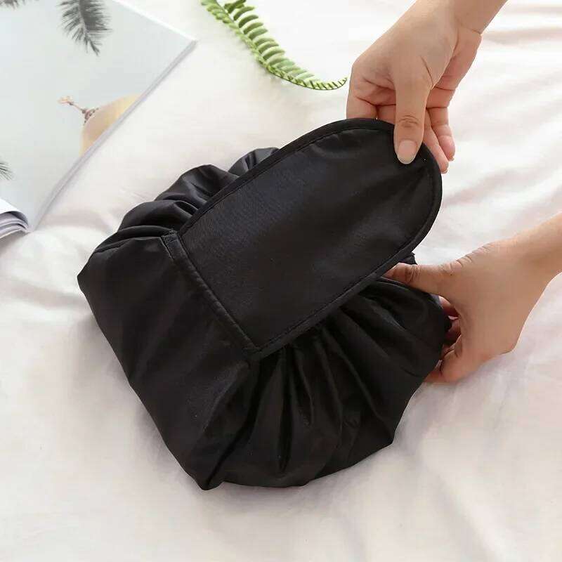 Lazy Drawstring Cosmetic Women Magic Pouch Makeup Bag Portable Travel Organizers Folding Storage Bags XJ260310