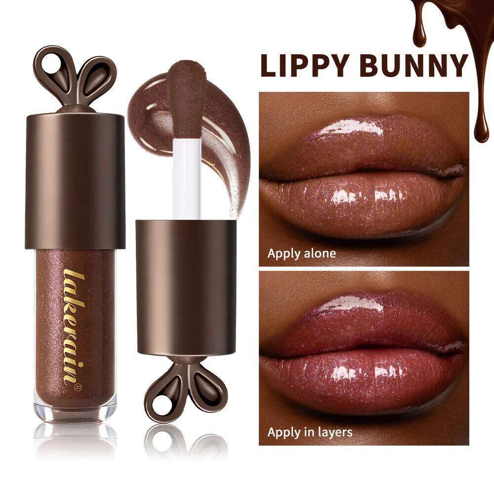 Long lasting Moisturizing Gloss with Bunny Keychain Lip Stain LIPPY BUNNY Plump Lips Chocolate Glow Cosmetics Makeup Z260310