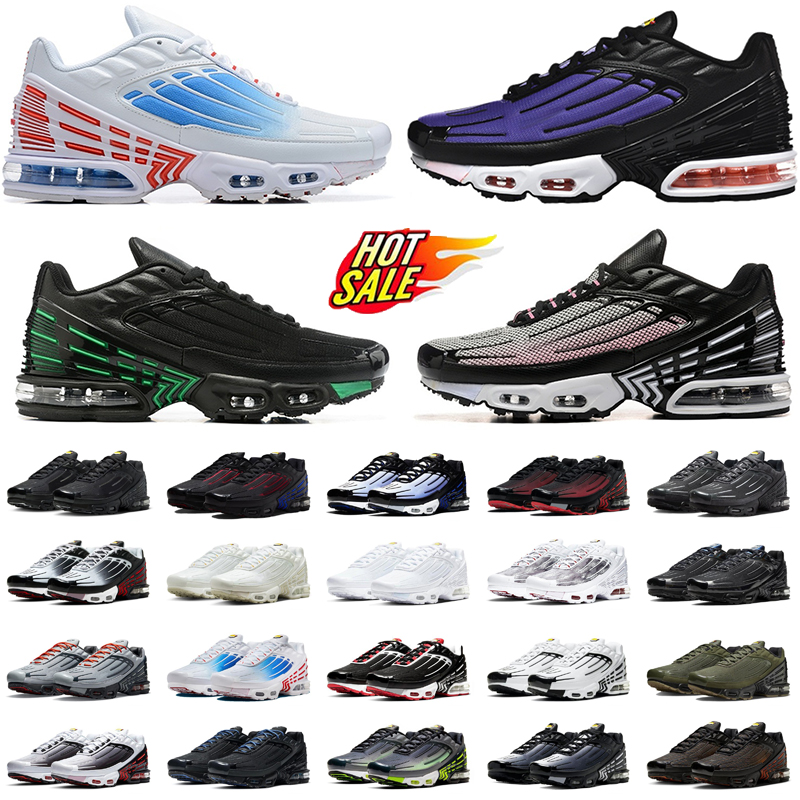 Designer Tuned Tn Plus 3 Running Shoes Mens Tn3 Trainers Unity Bred Grey Mesh Black Aqua Red White Sneakers Laser Blue tns Atlanta Sunset Pulse Sneakers 40-46