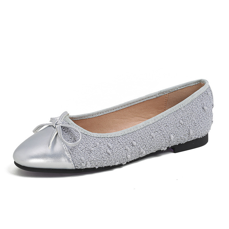 111-3 Huidong Yixinda Classic Return Small Fragrance Bowknot Shallow Mouth Single Shoes Women Flat Shoes Grandma Shoes 240826