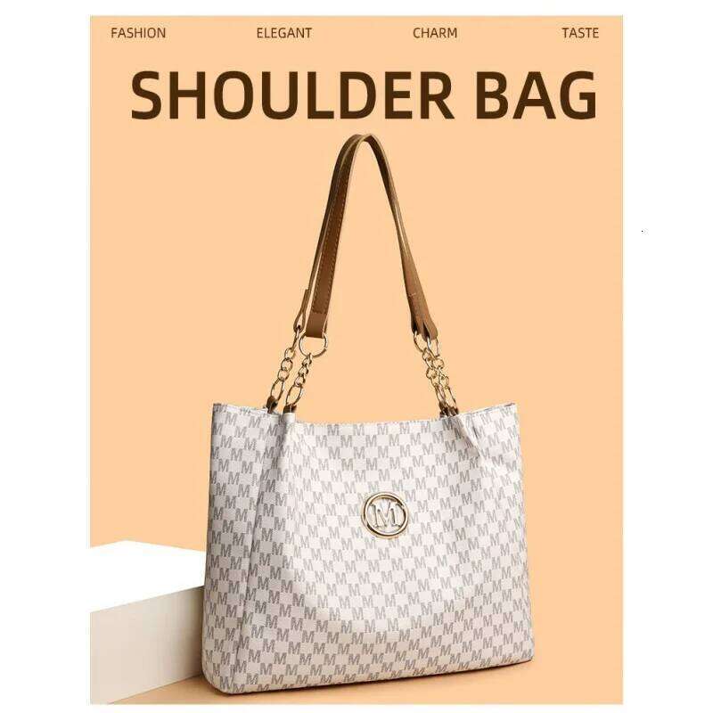 Women's New Commuter Tote Bag Trendy Fashionable Single Shoulder Large Capacity Simple Vintage Print XJ260310