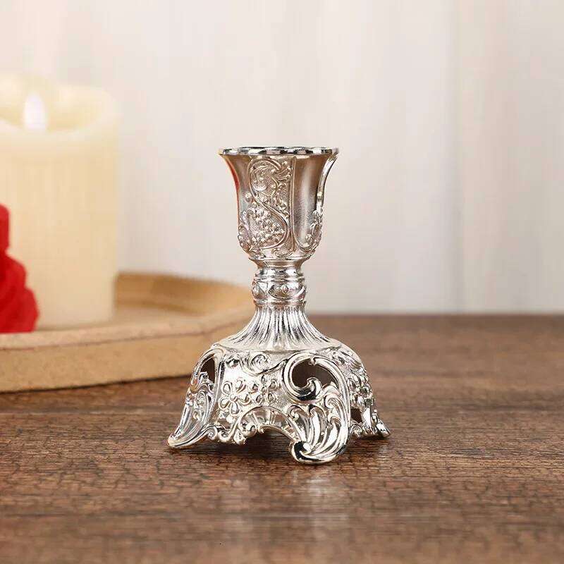 Metal Home Decoration Handicraft Candlestick Holder Candlelight Dinner Shooting Props Candle Accessories H260310