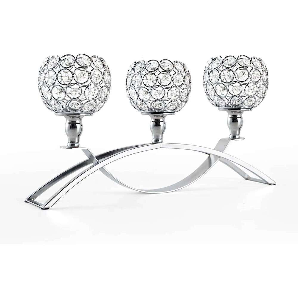 Crystal Candle Holders Home Decoration, Table Candelabra, Centerpieces for Living Room, Wedding Party, Christmas, 3 Arms H260310