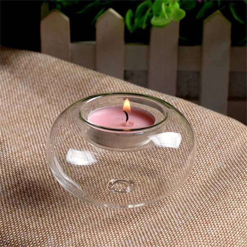 Crystal Glass Candles Hanging Tea Holders Candlestick Wedding Party Dining Home Decor Transparent Candle Stick Romantic Ornament H260310