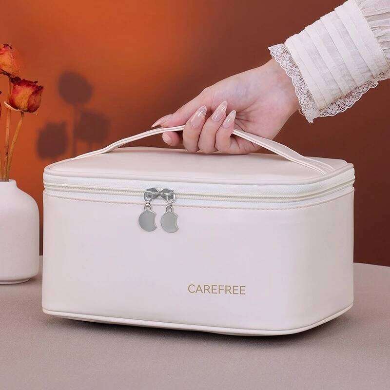 Women's PU Cosmetic Bag - Portable Makeup & Toiletry Organizer, Travel essential toiletries storage bag XJ260310