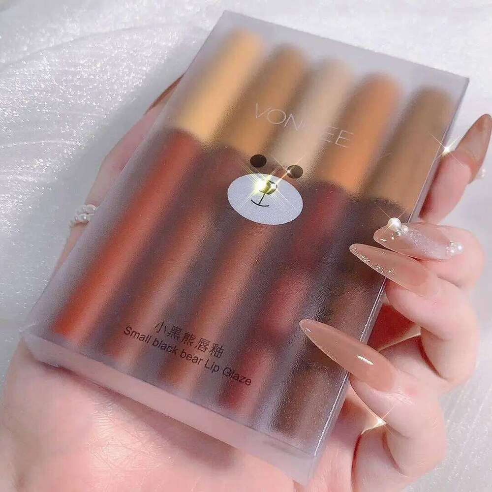 5pcs/set set matte velvet easy to color lipstick female student lip gloss Z260310