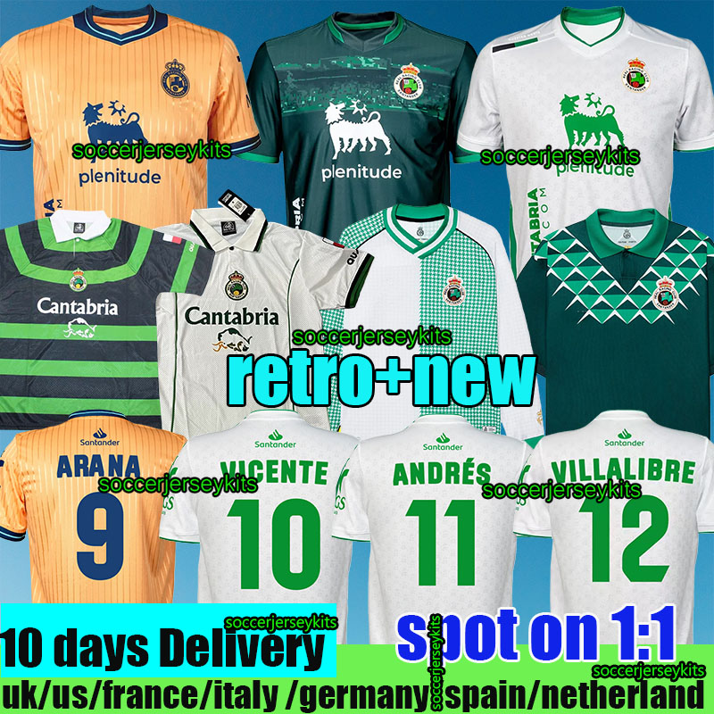 Camiseta Racing de Santander Soccer Jerseys 25 26 Home Away Third 99 00 Vintage Tops 112th Anniversary Men Football Jersey Shirt Kit 2025 2026 SANGALLI ARANA VICENTE
