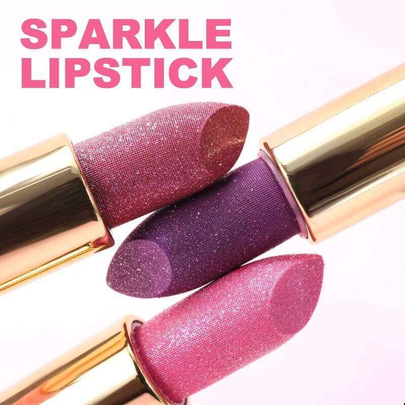 8 Colors Diamond Shimmer Purple Metallic Glitter Pearlescent Lip Tint Long Lasting Waterproof Lipstick Makeup Cosmetics Z260310