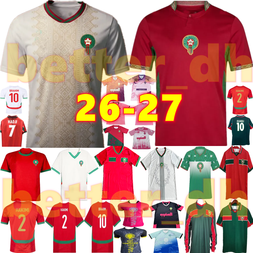 Morocco jerseys 24 25 26 27 HAKIMI T Shirt Brahim Player Youth Sport Football T Shirt Classic Training ZIYECH Uniform Sweatshirt Jersey Tops 94 98 Morocco man kids
