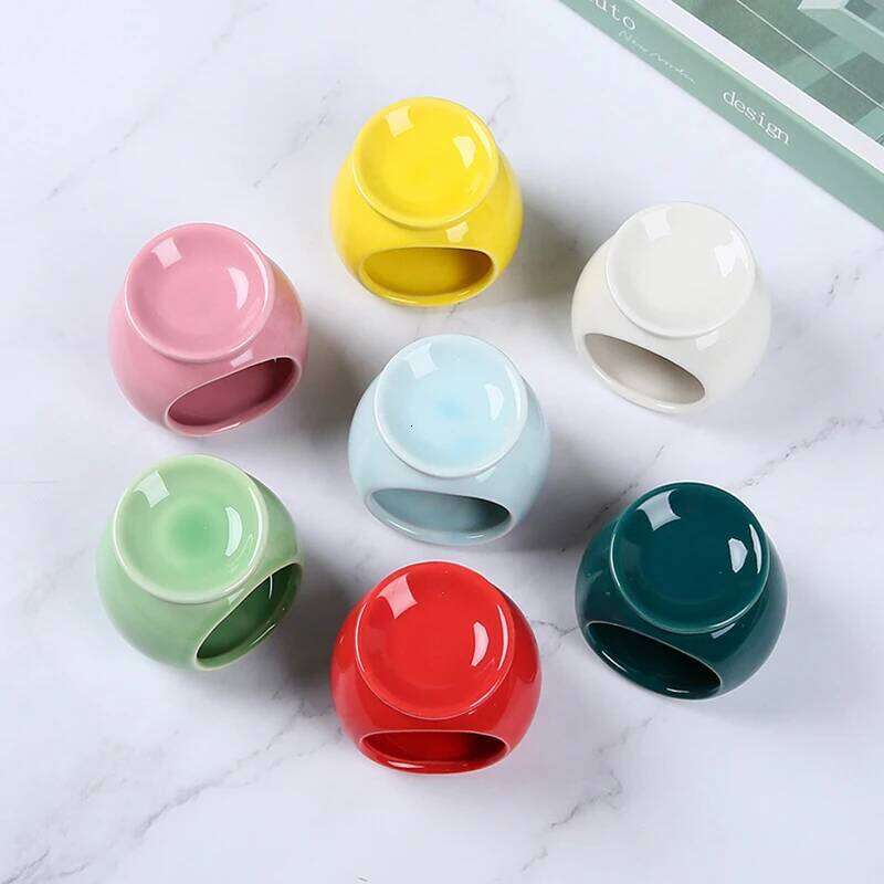 Porcelain Aroma Burner Essential Oil Furance Mini Candle Holder Solid Color Ceramic Crafts Fragrance Item Living Room Home Decor H260310