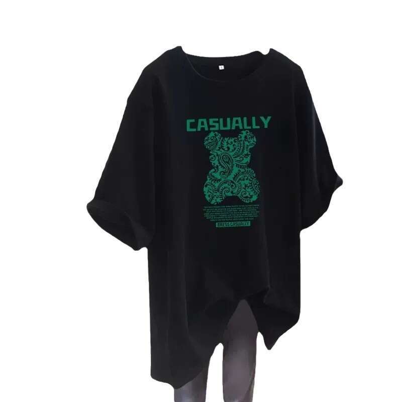Women Clothing Fashion Long Sleeve T-shirt Spring Autumn Teddy Bear Printing Top Tee Lady Lazy Style Loose Cotton Pullover